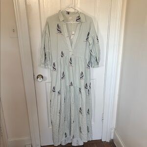 Striped Green Sailboat Dress